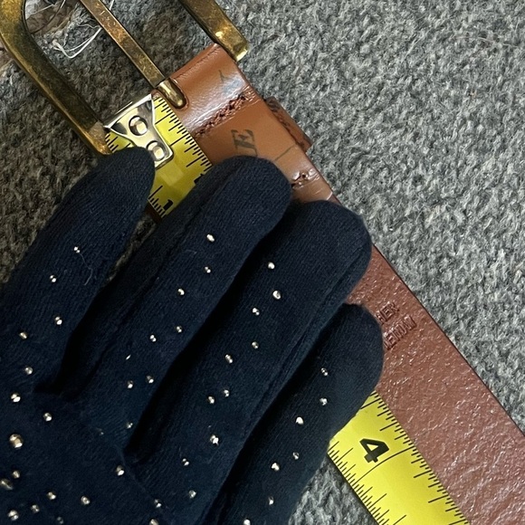 PATRICIA NASH Signature Map Vietri Leather Belt Riot Rust Brown - Picture 6 of 7